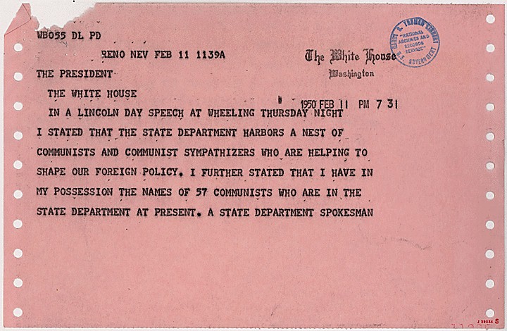 telegram-from-joseph-mccarthy-to-president-harry-truman-february-11-1950